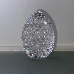 Vintage Avon French Diamond Cut 1993 Crystal Egg Home Decor Glass Art Heavy